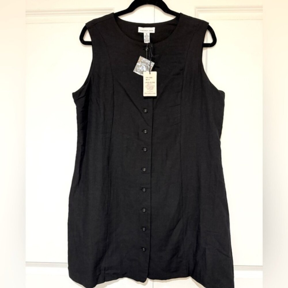 NWT Sincerely Jules Button-Down LINEN Blend Dress sz XL